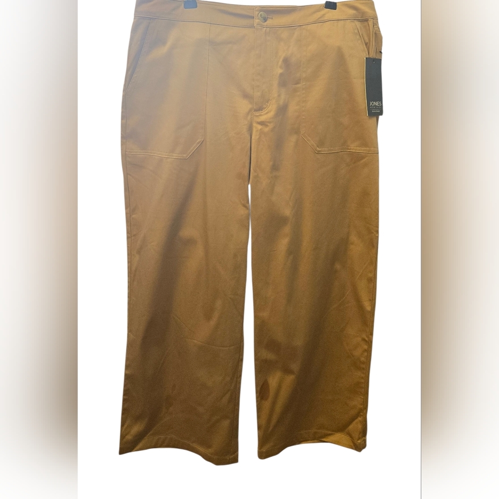 Jones New York Signature Women's Khaki Wide Leg Capris Size 12